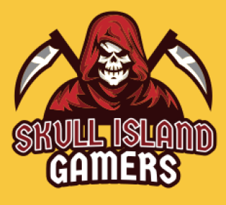 gaming logo grim reaper mascot with death scythes
