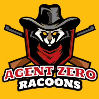 racoon mascot with cowboy hat in shield