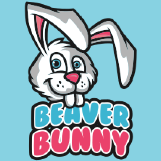 pet logo bunny mascot with cute smile
