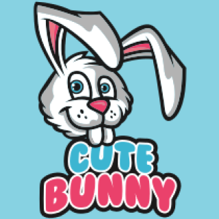 pet logo bunny mascot with cute smile