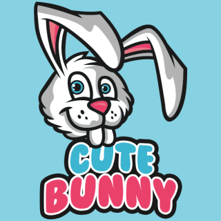pet logo bunny with two teeth mascot