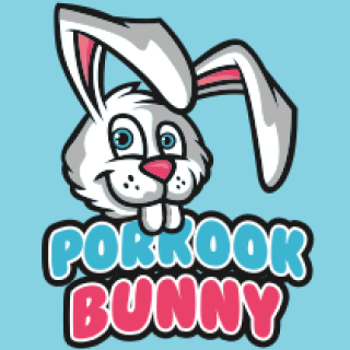 pet logo bunny mascot with cute smile