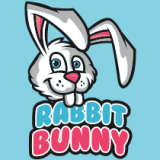 pet logo bunny mascot with cute smile