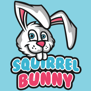 pet logo bunny mascot with cute smile