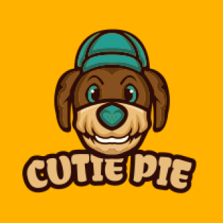 pet logo online smiley dog face with cap