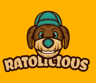 pet logo online smiley dog face with cap