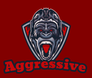 animal logo icon roaring gorilla face in shield