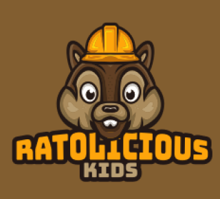 animal logo squirrel face with construction hat