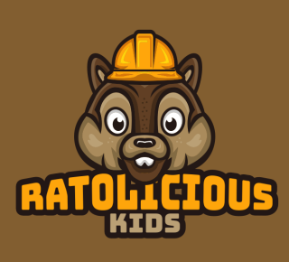 animal logo squirrel face with construction hat