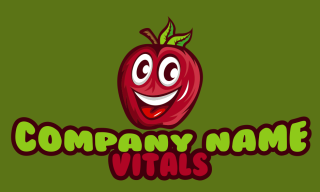 smiley red apple mascot