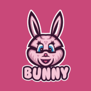 pet logo female bunny with pointy ears