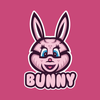 pet logo female bunny with pointy ears