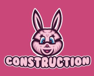 pet logo female bunny with pointy ears