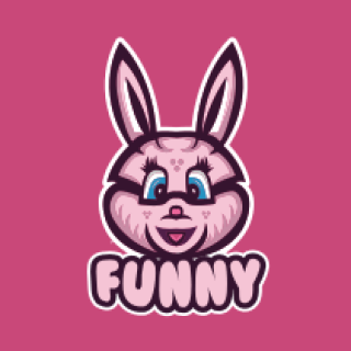 pet logo female bunny with pointy ears