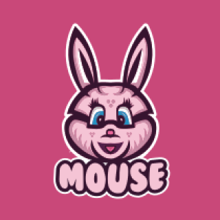 pet logo female bunny with pointy ears