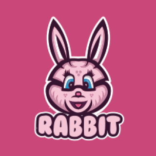 pet logo female bunny with pointy ears