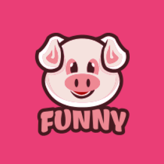 animal logo online smiley pig mascot