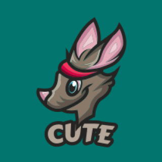 animal logo mascot rat with bandana