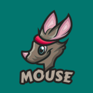 animal logo mascot rat with bandana