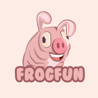 animal logo pig smiling with squint eyes