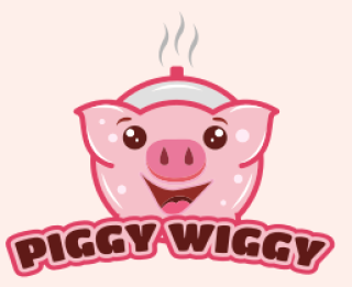 animal logo online happy piglet mascot