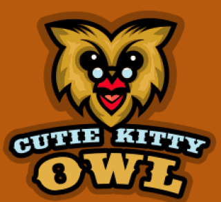 animal logo mascot owl smiling with glasses