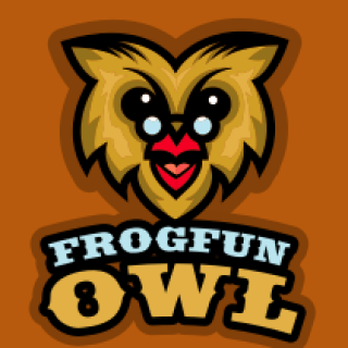 animal logo mascot owl smiling with glasses