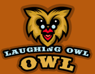animal logo mascot owl smiling with glasses