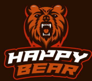 animal logo icon angry bear growling