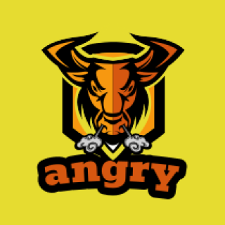 mascot logo image angry bull face