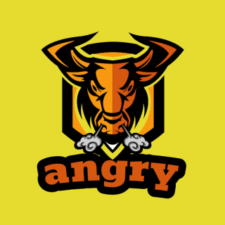 angry looking bull face mascot