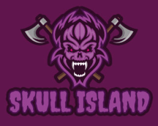 games logo maker predator skull with ax