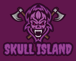 games logo maker predator skull with ax