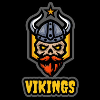 games logo skull with beard and helmet  