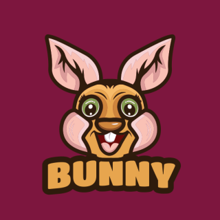 pet logo image happy rabbit mascot