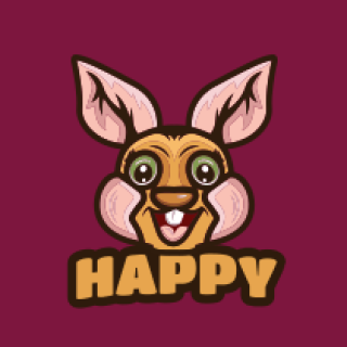 pet logo image happy rabbit mascot