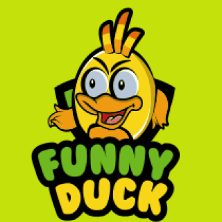 animal logo maker funny duck mascot in shield