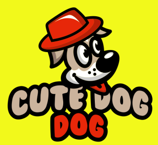 pet logo happy dog mascot wearing hat