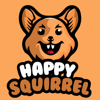 animal logo happy face squirrel mascot
