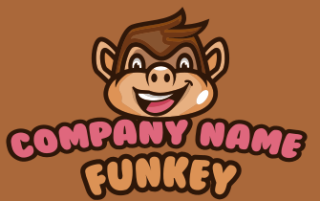animal logo online happy monkey mascot