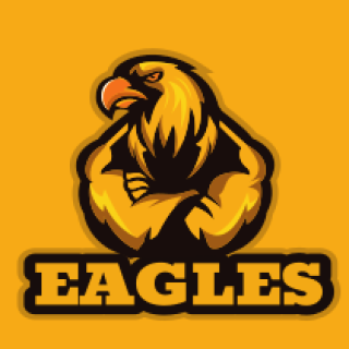 gaming mascot eagle with folded arms