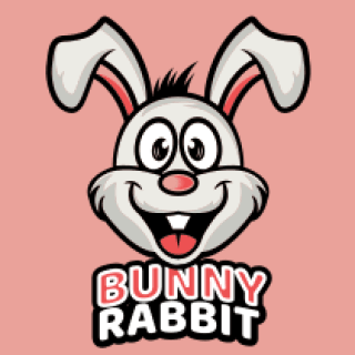 pet logo image excited rabbit mascot