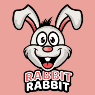 pet logo image excited rabbit mascot