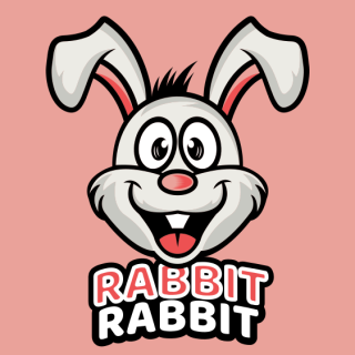 pet logo image excited rabbit mascot