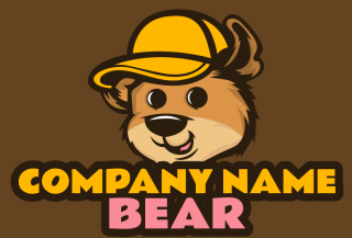 cute bear mascot face 