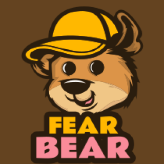 animal logo symbol bear face wearing cap 