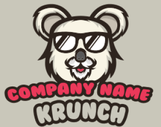 animal logo cool koala mascot wearing glasses