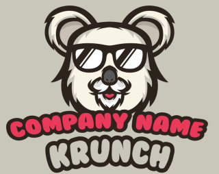 cool mascot of koala face logo maker