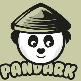 animal logo image panda head wearing hat
