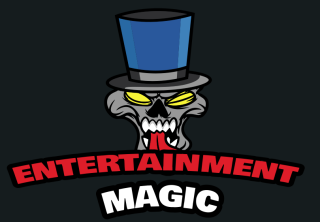 gaming logo skull with tongue out in magic hat
